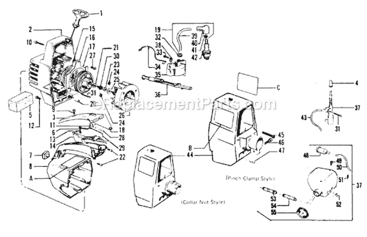 Page D Diagram and Parts List for 5500  Weed Eater Trimmer